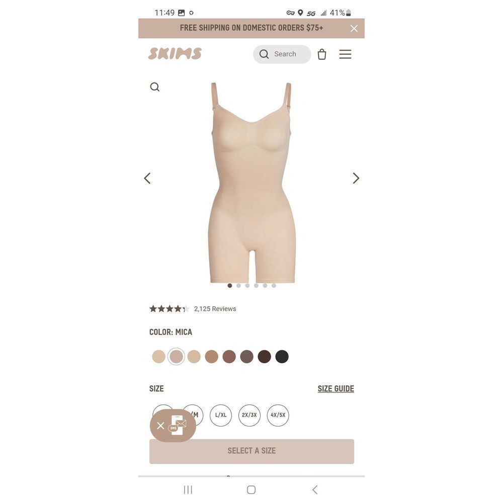 Skims sculpting bodysuit shapewear Nwot